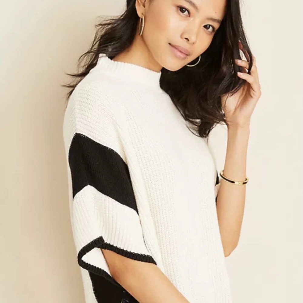 Ann Taylor Colorblock Sweater Poncho XS/S
